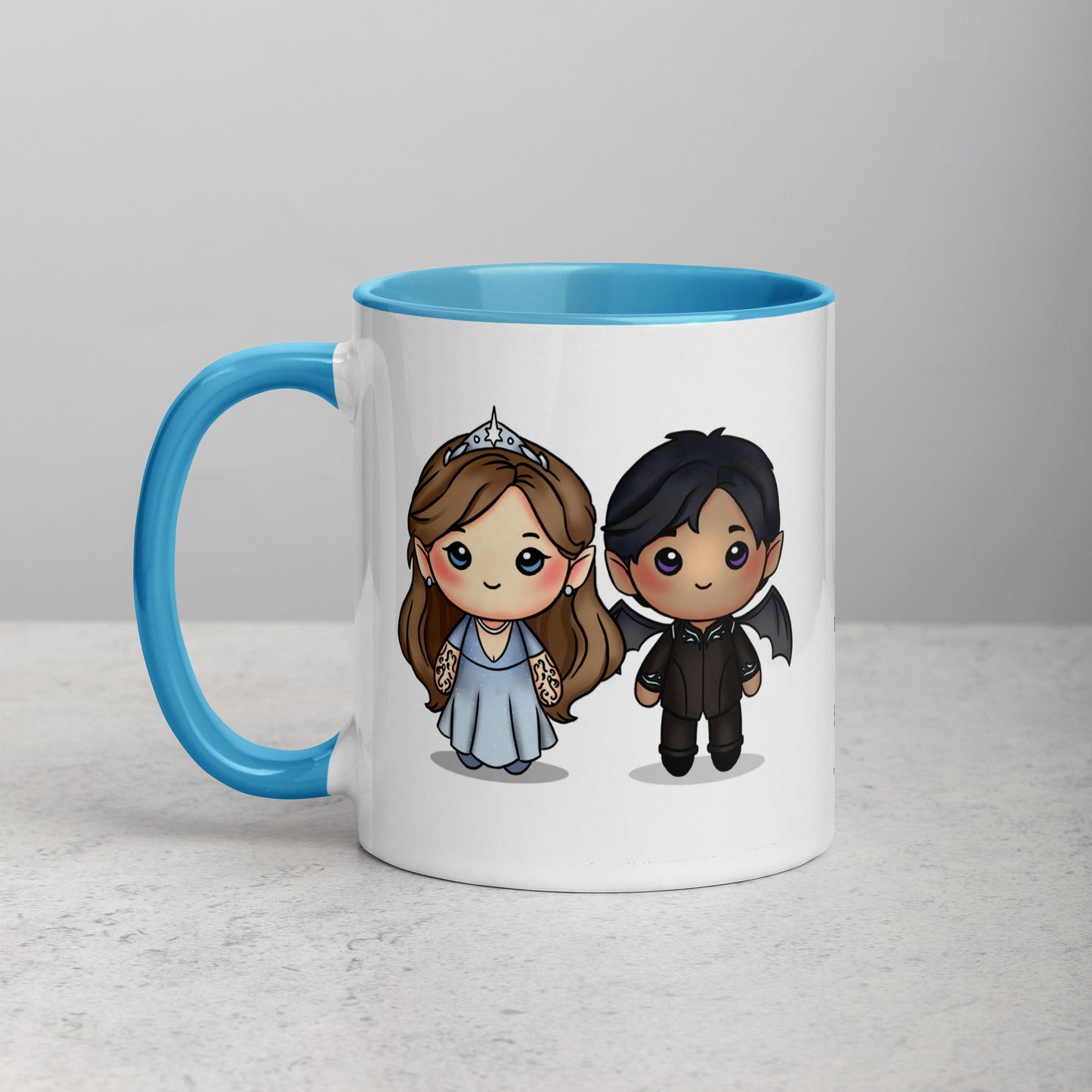 Chibi Feyre and Rhys Mug